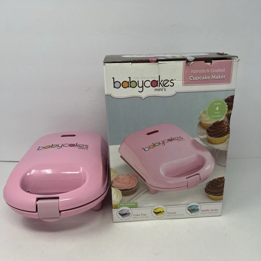 Babycakes Minis 4 Mini Cupcake Maker Nonstick Coated Baking Plate - Tested Works